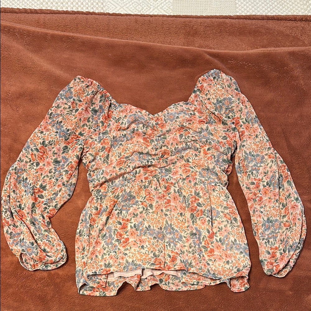 Floral Puff Sleeve Top